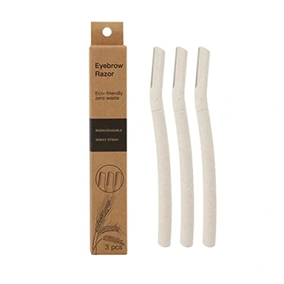 Bild av Cheeroyal 3/6PCS Dermaplaning Blades for Face, biologiskt nedbrytbara WheatStraw Eyebrow Razor Face Peach Fuzz Remover Rakhyvlar för män och kvinnor (3pcs)