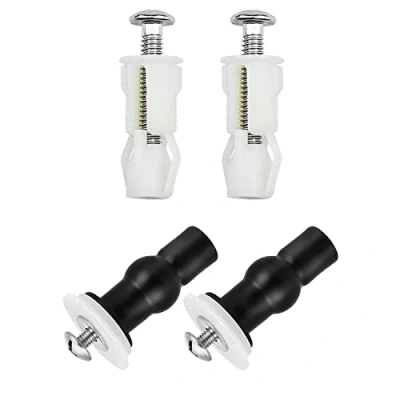 Bild av NITAIUN 4 pack toalettsits gångjärn skruvar, toalettsitsbultar toalettsitsbeslag fixerar expanderande gummi topp muttrar skruvar WC persienn hålmontering universal toalettlock säten ersättningsdelar
