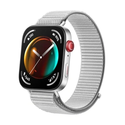 Bild av HUAWEI WATCH FIT 3, Bluetooth samtal, GPS Smartwatch, aluminiumfodral, iOS och Android, 1,82 tum AMOLED skärm, upp till 10 dagars batteritid, omfattande hälso fitnesshantering, grå nylon