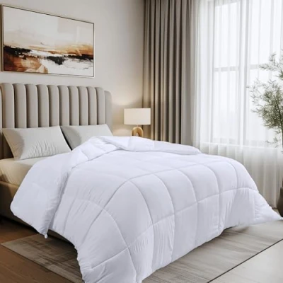 Bild av Utopia Bedding täcke med hörnflikar plyschigt silikoniserat fiberfyllning, boxsytt alternativt duntäcke (135x200cm, Vit)