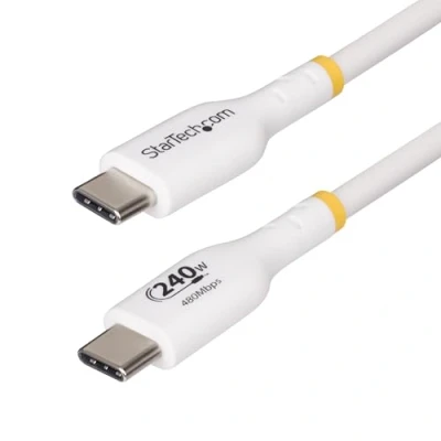 Bild av StarTech.com 2 m USB C laddningskabel, vit, IF certifierad kabel, 240 W PD EPR, 2.0 typ bärbar datorladdningskabel, M/M