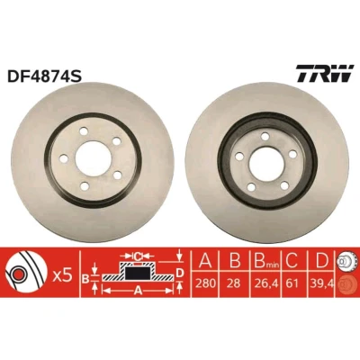Bild av Bromsskiva TRW DF4874S