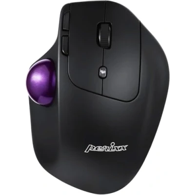 Bild av Perixx PERIMICE 720 trådlös 2,4 GHz och Bluetooth ergonomisk styrbollmus, justerbar vinkel, 2 DPI nivå, svart