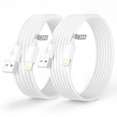Bild av 2 pack iPhone original laddningskabel USB Lightning kabel m + 3 MFi certifierad för 14 13 12 11 Pro Max X 8 7 6 5 iPad