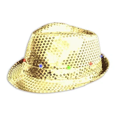 Bild av Glowhouse blinkande LED Fedora hatt (guld)