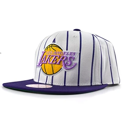 Bild av Mitchell &amp; Ness NBA Retro Pinstripe Snapback keps LA Lakers HWC Logo vit/lila, Weiß, En Storlek