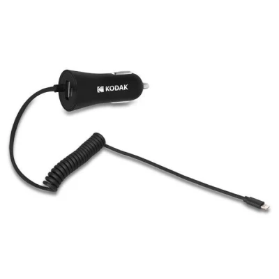 Bild av KODAK KODUC112 Mobilladdare till bil 1.2m 1 USB med kontakt, ledning Lightning svart