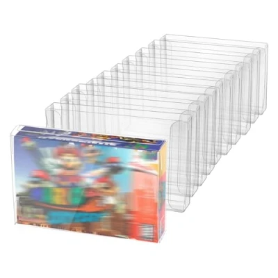 Bild av Mcbazel LOT 10 Clear Case Sleeve Protector för Super Nintendo SNES Games Cartridge (set med 10)
