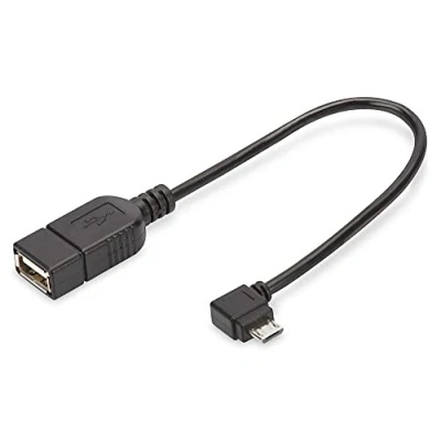 Bild av DIGITUS USB 2.0 adapterkabel 0,15 m Micro B (m) till A (f) 480 Mbit/s adapter Svart