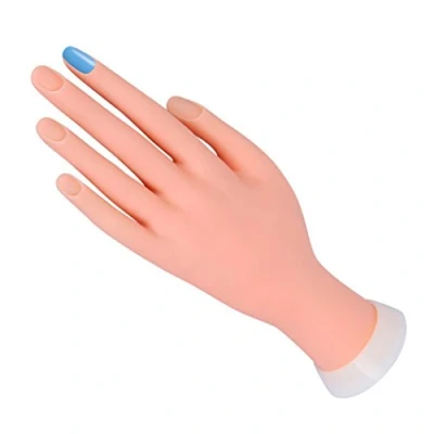 Bild av Praktisk nagelmodell, mjuk, tillverkad av plast, för träning förfalskad nagelkonst, manikyr, gör det själv, hudfärgad, 9,3 x 6,0 24,5 cm