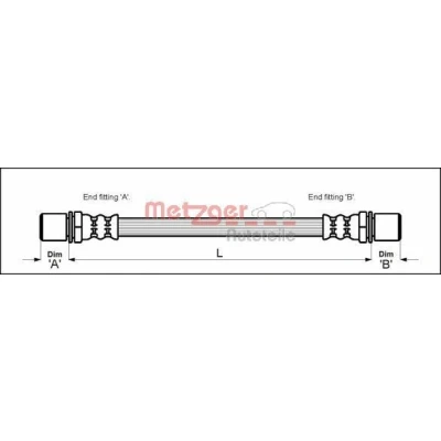 Bild av METZGER 4113667 Flexible De Frein 318 F10 x 1 TOYOTA: Corolla VI Compact, Berline