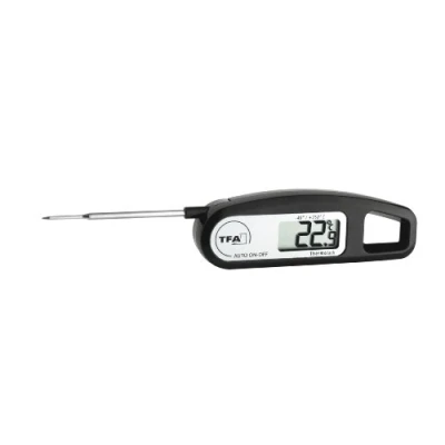Bild av TFA Dostmann Thermo Jack digital instickstermometer, 30.1047.01, ficktermometer, idealisk för kött, stekar eller barnmat, vikbar, tvättbar, svart