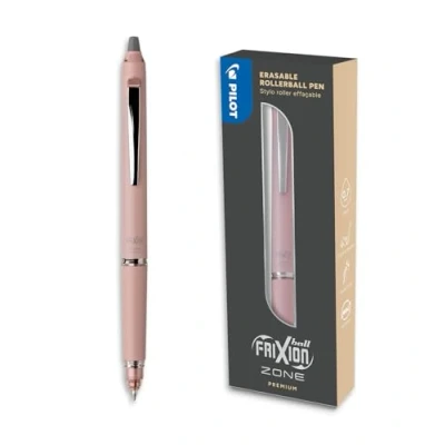 Bild av PILOT Frixion Ball Zone Rosa i presentförpackning Premium raderbar indragbar penna med raderbart bläck Påfyllningsbar och ergonomisk rollerballpenna svart medium spets