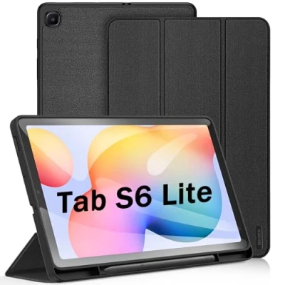Bild av fodral till Samsung Galaxy Tab S6 Lite 10.4 (P610/P615) 2020 &amp; 2022, DUX DUCIS magnetiskt mjukt TPU skyddande med S pennhållare för 10,4 tum, flervinklat främre stödfodral (svart)