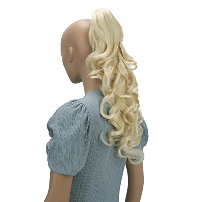 Bild av CAISHA 50cm Hårstycke Fläta Hästsvans Hårförlängning Voluminös Vågig Ljusblond H2