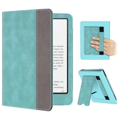 Bild av FINTIE 7 tum Kindle PW 2024 fodral (12:e generationen) och Colorsoft Signature Edition (1:a skyddande skyddsfodral med kortplatser handrem, automatisk väckning/sömn,