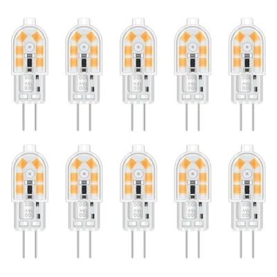 Bild av Akynite Infälld spotlight G4 LED 12 V 2 W AC/DC varmvit 3 000 K, ersättning för 10 20 halogenlampa, stiftsockellampa köksfläkt lampa, inte dimbar, set om