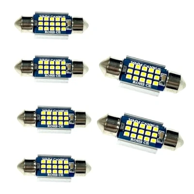 Bild av YOUNLEN 36 mm 6418 LED lampa C5W bil, canbus felfri, 12V, 15MSD chipset lampor, CW5 innerkort kupolljus, registreringsskylt glödlampa (6 st vit)