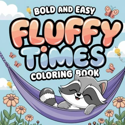 Bild av Fluffy Times : Coloring Book Adults and Kids: Bold Easy Cozy ,Featuring Cute Animal Characters with Simple Designs for Relaxation (Cozy Comfy Coloring)