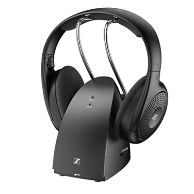 Bild av sennheiser consumer audio RS 120 W trådlösa hörlurar för kristallklart tv ljud med tre ljudlägen, lågviktsdesign, 60 m räckvidd och bekväm kombinerad sändare/laddare svart, En storlek, 700171