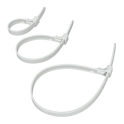 Bild av KabelDirekt kabelbindare 3 pack, återförslutbara med hög draghållfasthet (löstagbara och återanvändbara återvinningsbara för hållbart bruk, vit) 3x40 stycken, 150, 200 mm x 7,4