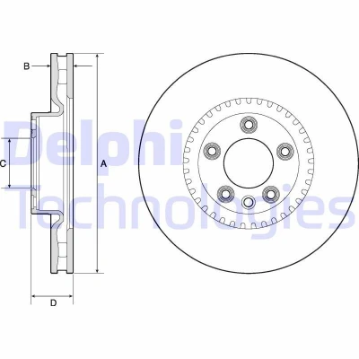 Bild av Bromsskiva DELPHI BG9168C