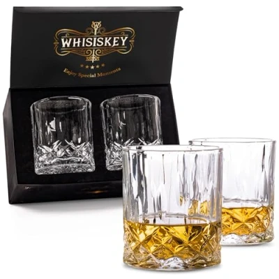 Bild av Whisiskey whiskyglas set 2 tumblerglas (2 x 300 ml) whiskytillbehörsset presenter till män herrpresenter