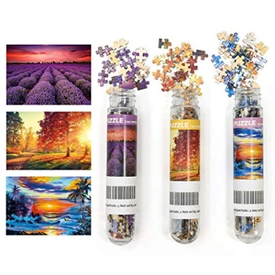 Bild av LUUFAN 3 pack mini pussel 150 bitar för vuxna små 15 x 10 cm underhållningsleksaker heminredning (lavendel, soluppgång, solnedgång)