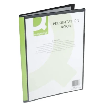 Bild av Displaybok Q CONNECT med framsidesficka PP A4 460 mikron 20 Fickor svart/dokumentarkivering/typ fickor/med ficka/index N.a. / N/D/Material PP/Avdelare