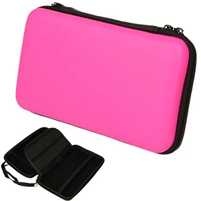 Bild av TECHGEAR Fodral kompatibelt med Nintendo 2DS XL hårt skyddande bärfodral för resor och förvaring passar + spel tillbehör [rosa]