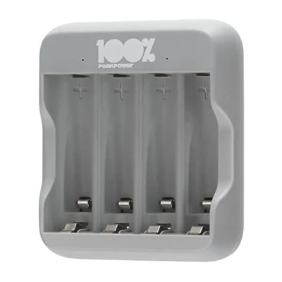 Bild av 100% PeakPower Laddare för 4 AA och AAA NiMH Batterier ingår inte Lätt USB driven batteriladdare Smarta säkerhets