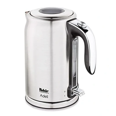 Bild av Fakir 4005001 Adell vattenkokare I rostfritt stål 1,7 liter I, hållbar för köket tyst invigningspresent kökstillbehör silver