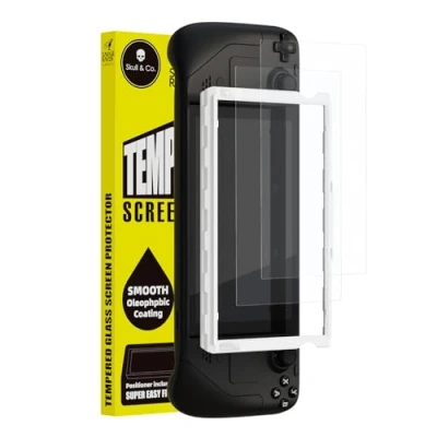 Bild av Skull &amp; Co. High Transparency Sensitivity Tempered Glass Screen Protector for Steam Deck LCD/OLED (2 PACK) with Positioner Installation Kits HD Clarity
