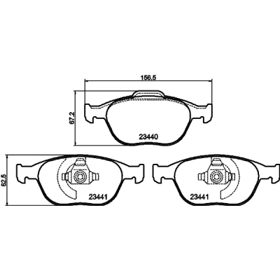 Bild av HELLA 8DB 355 009 561 Jeu de plaquettes frein non préparé pour indicateur d&#039;usure FORD: Focus Mk1 3/5 portes, Transit Connect Van
