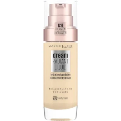 Bild av Maybelline Dream Radiant Liquid Tono 30 Sand Base De Maquillaje Hidratante Con Ácido Hialurónico Y Colágeno Pieles Claro ml