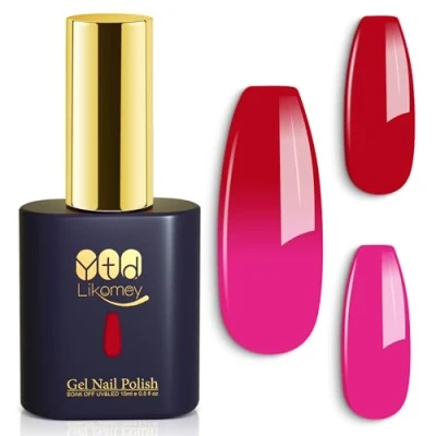 Bild av YTD Likomey UV LED Gel lack Nagellack,15ml Ljusrosa Röd Temperaturfärg Nagellack,Färgskiftande Manikyr Höst Vinter Juldagen Polish,Kameleontfärg Gellack,WB11