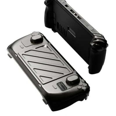 Bild av Skull &amp; Co. Stand Grip GripCase Front Cover Bundle for Steam Deck/OLED: Protective Case with Textured Grips Full Protection HardShell Handheld Design Smoky Black