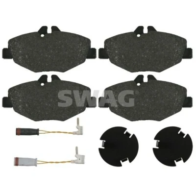 Bild av SWAG 10 91 6452 Jeu de plaquettes frein Essieu avant contact signal d&#039;usure inclus avec monture MERCEDES BENZ: Classe E Berline, Break