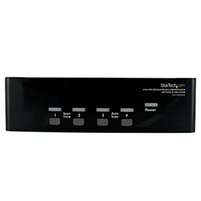 Bild av StarTech.com Star View 4 Port DVI VGA Dual skärm KVM Switch USB med Audio &amp; 2.0 hubb / ljud portar