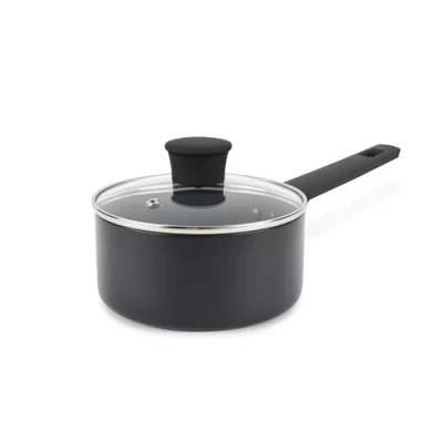 Bild av Russell Hobbs RH02839EU7 16 cm non stick sås pan induktionskruka, härdat glaslock och ångutlopp, hög prestanda, enkel rengöring, ingen olja, mjukt handtag, 5 års garanti, sköld kollektion