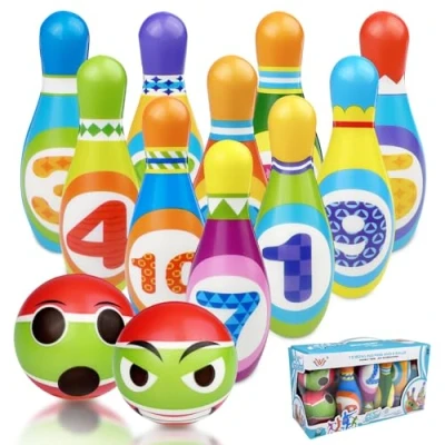 Bild av Chiluxendo Bowling Barn (12 stycken), Spel 2 År Set Mini Boll, Trädgårdsspel Montessorispel, Utomhus, Rolig Och Pedagogisk Gåva, Julklappar