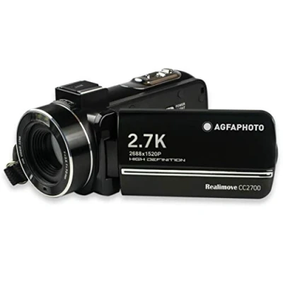 Bild av AGFA Photo Realimove CC2700 digital videokamera (2,7K, 24MP, 3&quot; pekskärm, 18X zoom, fjärrkontroll, litiumbatteri) svart