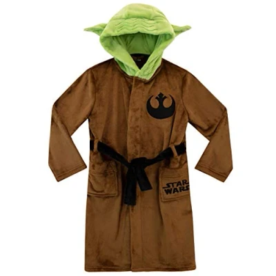Bild av Star Wars Badrockar Yoda barnbadrock för pojkar fleece morgonrock, BRUN, 134