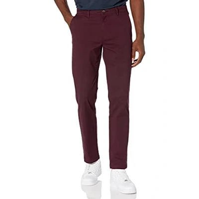 Bild av Amazon Essentials herr rak passform vardaglig stretch chinos byxa, vinröd, 34 B x 33 L