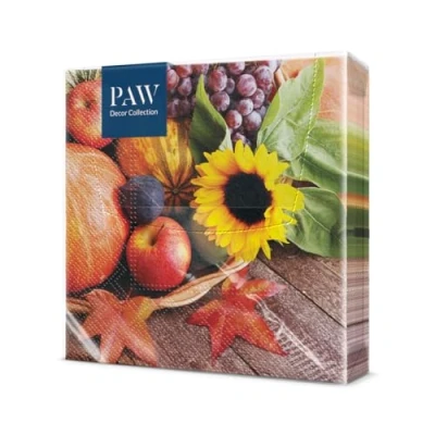 Bild av PAW servetter 3 lager (33 x 33 cm) I 20 stycken perfekt för födelsedagar, fester, möten höst bordsdekoration färgglada pappersservetter pumpa vindruvor äpple solros treasures