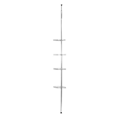 Bild av Wenko 18596100 teleskopiskt duschhörnelement Prea 4 förvaringskorgar, metall rostfritt stål, 28 x 56275 20 cm, glänsande
