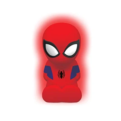 Bild av Lexibook, Spider Man, Nattlampa i färg för barnrummet, färgbyte, mjukt ljus, Batteri, Blå/Röd, NLJ01SP