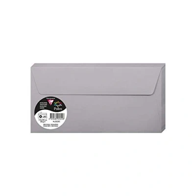 Bild av Clairefontaine Ref 5325C Pollen, självhäftande kuvert (paket med 20) DL storlek, 120 gsm papper, skrivarkompatibel, syrafri, remsa för enkel tätning koala grå