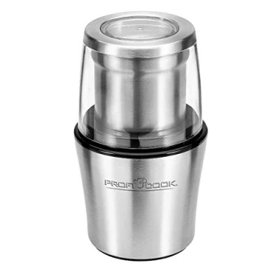 Bild av Profi Cook PC KSW 1021 N 2 i 1 kvarn Kaffe transparent lock 200 Watt Silverfärgad