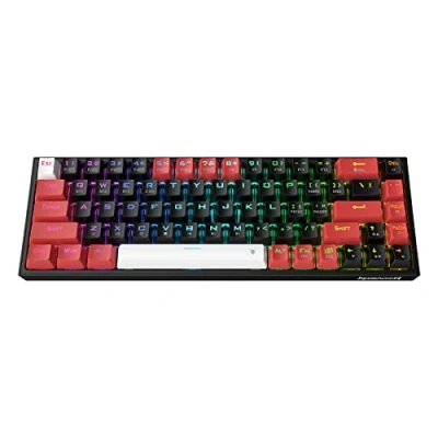 Bild av Redragon K631 Pro 65 % trådlöst RGB speltangentbord, 68 tangenter hotswap aktiverat kompakt mekaniskt tangentbord med free mod PCB bas och dedikerade piltangenter, tyst röd linjär brytare